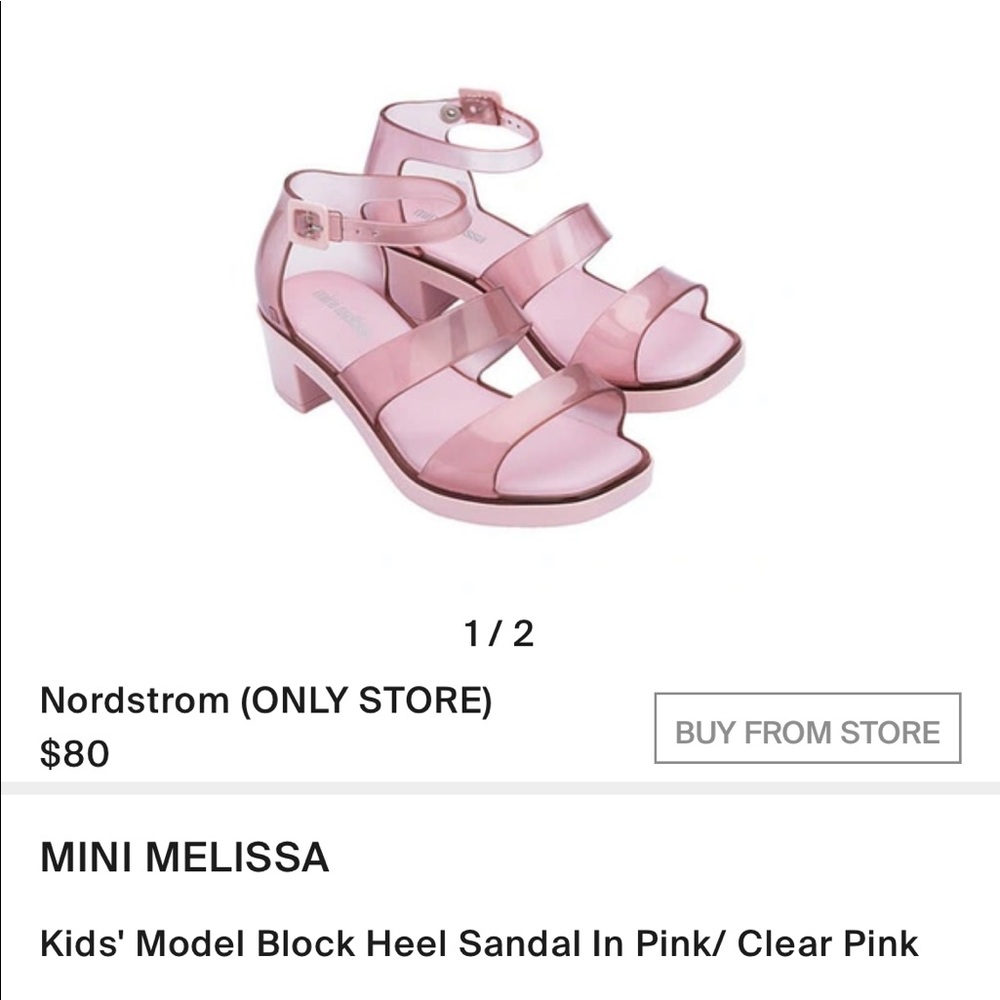 Mini Melissa girls block heel pink jelly